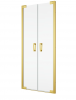 Ronal Sanswiss drzwi wahadłowe dwuczęściowe z profilem przyściennym 100x200 cm, szkło przezroczyste, profile GOLD LINE złoty CA2C1001207